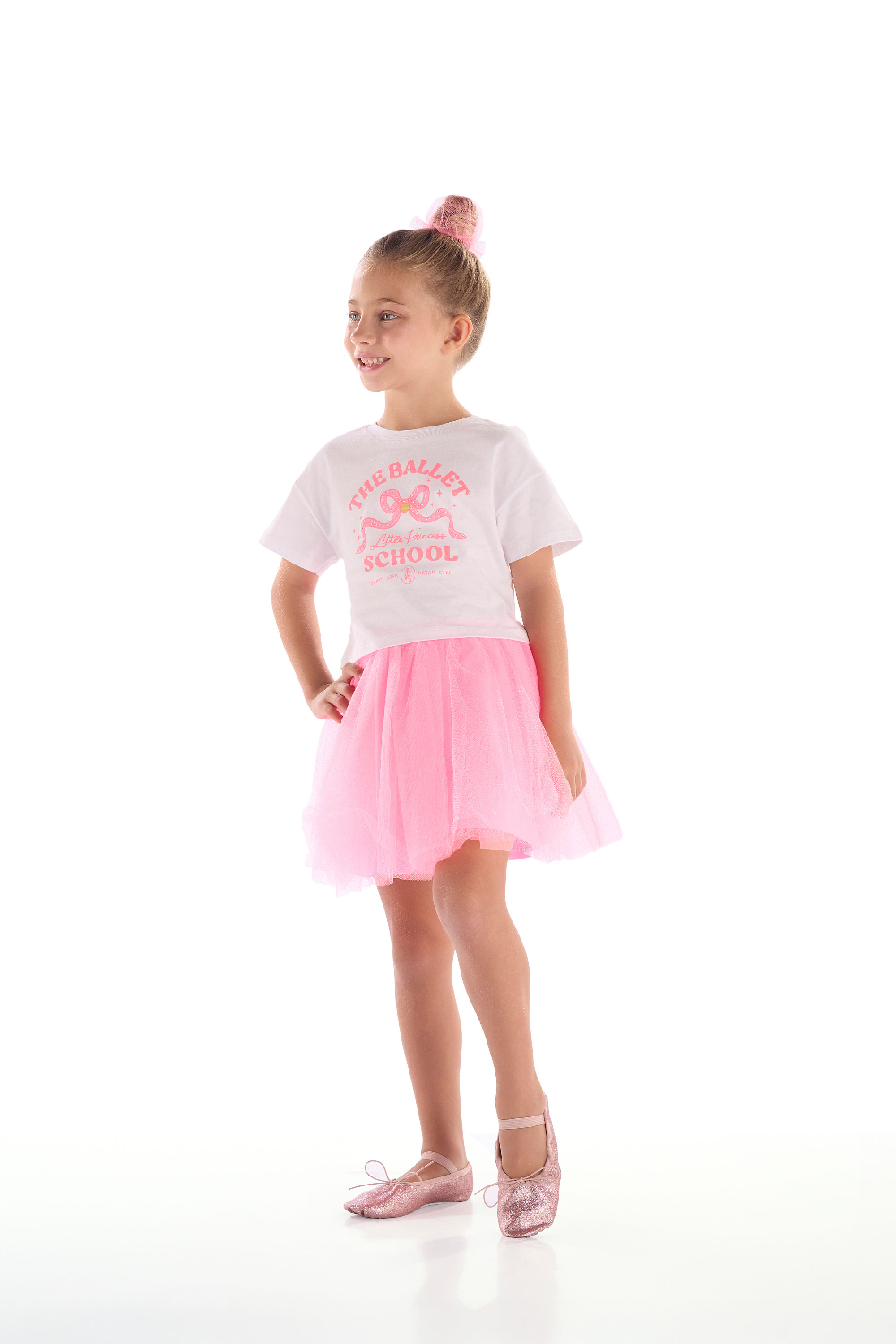 Blusa Infantil Menina Algodão com Estampa de Ballet (Branco) Quimby
